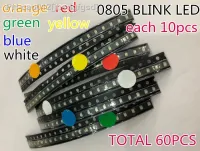 60pcs Flashing Blink LED Diode 0805 SMD Blinking Flash Diodo SMD 0805 Mixed 10pcs each Red Jade-Green Blue White Yellow Orange