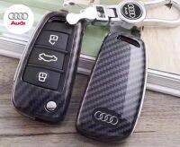 กรอบ-เคส ใส่กุญแจรีโมทรถยนต์ Audi รุ่นพับข้าง ลายเคฟล่า