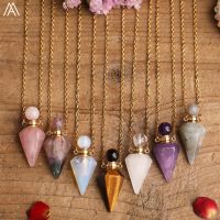 Temperament Small Pendulum Perfume Bottle Necklace Chakra Reiki Diffuser Pendant Jewelry