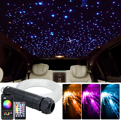 DC12V 6W RGB Car Roof Star Lights LED Fiber Optic star ceiling Light kits 2M 0.75mm 100~460pcs Optical fiber with RF control
