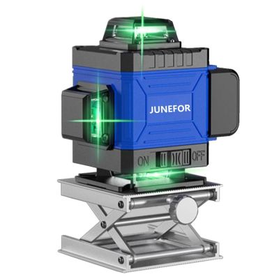 JUNEFOR 16เส้นเลเซอร์วัดระดับ4D ปรับระดับด้วยตนเองเครื่อง360ระดับเลเซอร์สีเขียวพลังงานชุดเครื่องมือช่างของเล่นมืออาชีพ