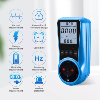 PMB05 Digital Current Meter โวลต์มิเตอร์ Time Watt Power Energy Tester AC Power Meter EU Plug Socket With Backlight