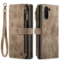 Samsung Galaxy Note 10 Wallet Case , EABUY Durable PU Leather Magnetic Flip Lanyard Strap Wristlet Zipper Card Holder Phone Case for Samsung Galaxy Note 10