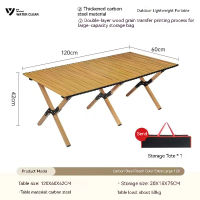 โต๊ะตั้งแคมป์โต๊ะพับได้แบบพกพาโต๊ะตั้งแคมป์ที่พับน้ำหนักเบาโต๊ะชายหาดอะลูมิเนียมสำหรับปิกนิกกลางแจ้งตั้งแคมป์เดินป่าแบกเป้ (120X60X42ซม.)