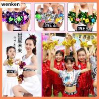 WENKEN 4pcs/2pairs คอนเสิร์ตแสดงคอนเสิร์ต ที่จับสองรู แฟนซี เชียร์ลีดเดอร์ปอมปอม อุปกรณ์กีฬาสโมสร ตกแต่งปาร์ตี้เต้นรำ บอลเชียร์เชียร์ลีดเดอร์