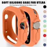 ZZOOI Case for Apple Watch Ultra 49mm Strap All-Round Shockproof TPU Protective Soft Silicone band Cover Bumper Scratch-Resistant Case