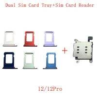 Origina ถาดใส่การ์ดคู่พร้อมเครื่องอ่านการ์ดสำหรับ Iphone 12 12 Pro เต้ารับตัวแปลงชิ้นส่วนซ่อมแซม