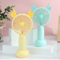 Cute Round Shape Portable Fan Small Antlers Horn Decorative Mini Handheld Air Cooler USB Charging Small Personal Tools 2022 New