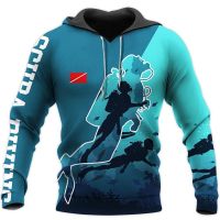 3D HOODIE-  2023 new design- Diving Art Autumn/Winter Hoodie Scuba Diving 3D Printed Sweatshirt Hoodie Zipper Hoodie Fashion Unisex Street Casual Pullover