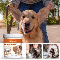 Yegbong Pet Ear Wipes Ear Mite Removal Earwax Cleaning Supplies Pet Ear Mild Cleaning Deodorant