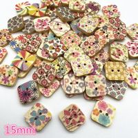 30pcs Cartoon Square Button DIY Handmade Scrapbook Wedding Decoration Sewing Accessories Haberdashery