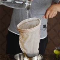 ✟ Milk Tea Filter Bags With Handle Coffee Cotton Cloth Strainer Tea Infusers For Loose Bubble Tea Mesh Strainer Colander