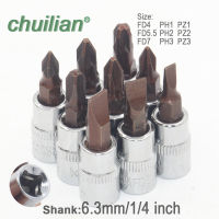 1Pcs Pozidriv ไขควง Bit Phillips ไขควง Bits 14นิ้วไดรฟ์ซ็อกเก็ตเครื่องมือ PZ2 PZ3 PH1 PH2