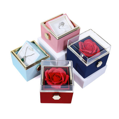 360 Degree Rotation 360 Degree Rotation Eternal Flower Box Ring Box Necklace Box birthday Valentines Day propose Gift Box Jewelry Box