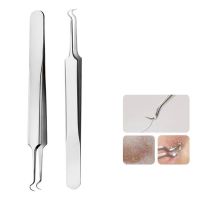 สแตนเลสสตีลแหนบ Blackhead สิว Comedone Remover Nipper Curved Bend Head ทำความสะอาดใบหน้าสิวคลิปเครื่องมือความงาม