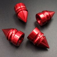 4pcs 23mm Red Universal Spiked Car Wheel Tire Valve Air Stem Dust Caps Cover Truck Auto Vehicle Motorcycle Bicycle Accessory