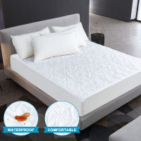 MECEROCK Quilted Embossed Waterproof Mattress Protector Cover Fitted Sheet, Twin Full Queen King Size Bed Cover Pad