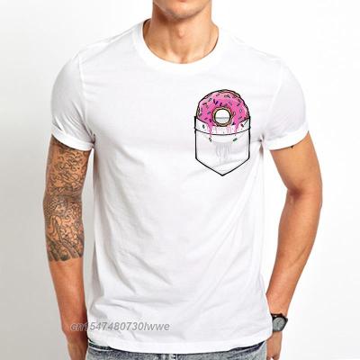 Doughnut In Pocket Funny T Shirt Men Holiday Casual Cool Pocket Donut Unisex Streetwear Tshirt