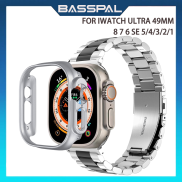 Basspal Bộ vòng đeo tay mắt xích 2 trong 1 cho đồng hồ Apple siêu 49mm