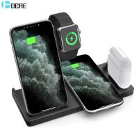 ZZOOI 15W Fast 4 In 1 Wireless Charger For iPhone 14 13 12 11 XS XR X 8 Dock Station For Apple Watch 7 6 SE Airpods Pro Charging Stand