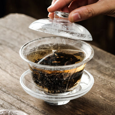 หิมะแก้วคริสตัลชาหม้ออบเคลือบชาชงกังฟูชุดน้ำชาถ้วยชาคุณภาพสูงขนาดใหญ่ใสสร้างโคมไฟของขวัญที่ดีที่สุด