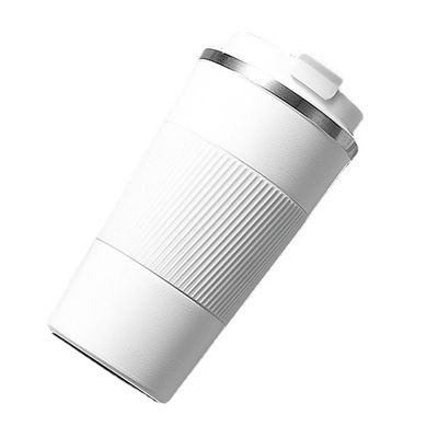 1 PCS Coffee Mug Leak-Proof Car Vacuum Flask Travel Thermal Cup Water Bottle Double Stainless Steel 304 Non-Slip White