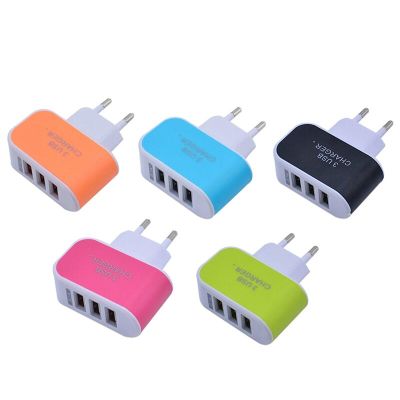 Universal 3 Ports USB Charger 2A EU Plug Fast Charging Smart Mobile Phone Charger adapter For iphone 13 Samsung Huawei Tablet