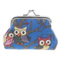 Womens Owl Printed Coin Purse Wallet Canvas Pouch Money Bag