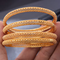 Wando 4pcslot 24K Gold Color Bangles For Women luxury Bracelet African Bangles wedding ornament Bijoux