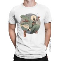 Jurassic Samurai Dinosaur Men T Shirts Fashion Tees Classic Short Sleeve Crew Neck T-Shirt Cotton Birthday Gift Clothes 【Size S-4XL-5XL-6XL】