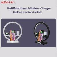 4 in 1 Multifunction Wireless Fast Charger Stand for Apple IWatch Airpods iPhone 14 13 12 11 Samsung Xiaomi LED Lamp Desk Holder