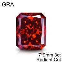 Red Loose Moissanite 100% Real Lab Gemstone Stones For Women Jewelry Diamond Ring Material GRA Pear/Round/Emerald/Heart/Oval Cut