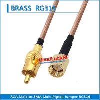 1X Pcs RCA Male to SMA Male Plug Pigtail Jumper RG316 RF Connector Extend cable copper RCA to SMA video recorder