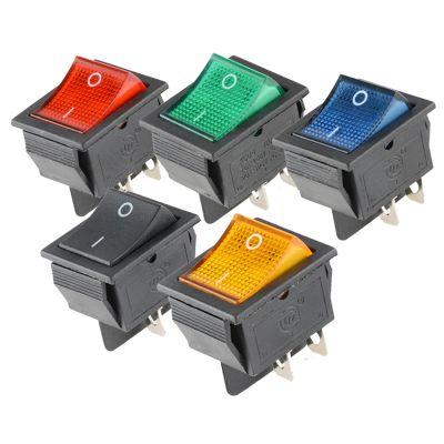 Rocker Switch On Off 6 Pin With Led 4 16A 250V 220V T85 20A Small Dpdt 6Pin 4Pin Light For 2 Position 220 230V Lamp 10A Rocket