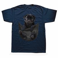 Funny Black Pug In Pocket T Shirts Graphic Cotton Streetwear Short Sleeve Birthday Gifts Summer Style T shirt Mens Clothing XS-6XL