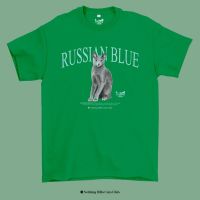 เสื้อยืดลาย RUSSIAN BLUE CAT   (ราเชินบลู) Classic Cotton Unisex by 【Nothing Hills】