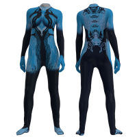 2022 New Halloween Female s Kids Halo Cortana Cosplay Costume Woman Girls Jumpsuit Bodysuit Party Zentai Dress