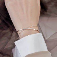 Fashion Simple Silver Minimalist Slim Curved Semi-circular Multi-layer Chain celets for Women