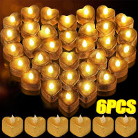 6/3/1pcs Glitter เทียนหัวใจ LED Flameless Tealight แบตเตอรี่ดำเนินการไฟฟ้าไฟชาสำหรับงานแต่งงานวันเกิดตกแต่ง-ttlg4809