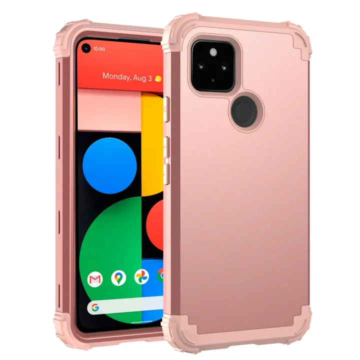 Google Pixel 5 Case, RUILEAN Heavy Duty Hybrid Hard PC Soft TPU Rugged