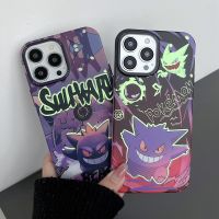 เคสโทรศัพท์มือถือเลเซอร์ Pokemon Gengar สุดเจ๋งสำหรับ iPhone 14 Pro Max 14 Plus 13 Pro Max ซิลิโคนนิ่มฝาหลังโทรศัพท์สำหรับ iPhone 12 Pro Max 11