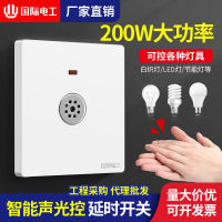 High-power 86-type concealed sound and light control Induction delay energy-saving LED lamp 220V corridor voice operated switch panel