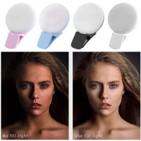 Mini selfie ring light LED flash phone  light USB rechargeable clip mobile phone fill lamp women selfie lights