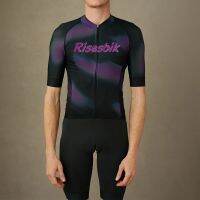 ZZOOI RISESBIK Cycling Jersey 2022 Summer Short Sleeve MTB Bike Shirts Short Sleeve Lightweight fabric for Man And Women Purple Men