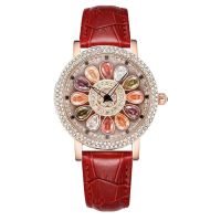 Douyin time to run womens watch large dial full of stars rhinestone womens watch waterproof 【QYUE】