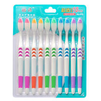 แปรงสีฟัน แปรงสีฟันชาร์โคลสไตล์เกาหลีสําหรับผู้ใหญ่ ชุดแปรงสีฟันถ่านไม้ไผ่ขนนุ่ม 10 ชิ้น (toothbrush 10pcs)