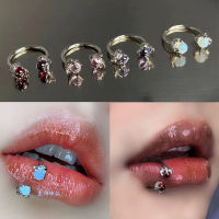 1ชิ้นห่วงริมฝีปากเหล็กไทเทเนียมแกนเจาะ Labret แหวนรูปริมฝีปากต่างหูเจาะกระดูกอ่อนหมุดเจาะต่างหู