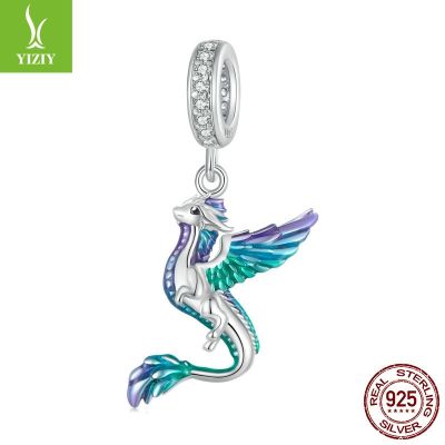[COD] Ziyun design gradient dripping oil flying dragon bracelet beaded mysterious s925 silver diy pendant accessories