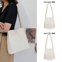 Summer nylon canvas bag one-shoulder tote bag ladies 2023 new trendy large-capacity commuting bucket bag 【QYUE】