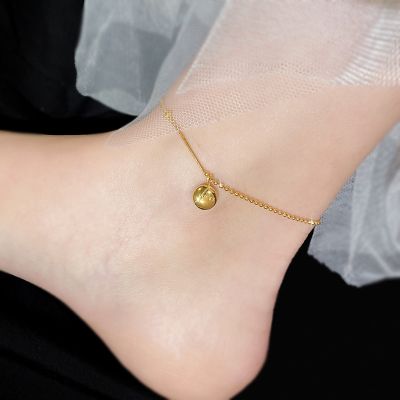 [COD] Douyin hot style Korean personality lucky little Doudou anklet female net red fashion niche light luxury fading ankle chain